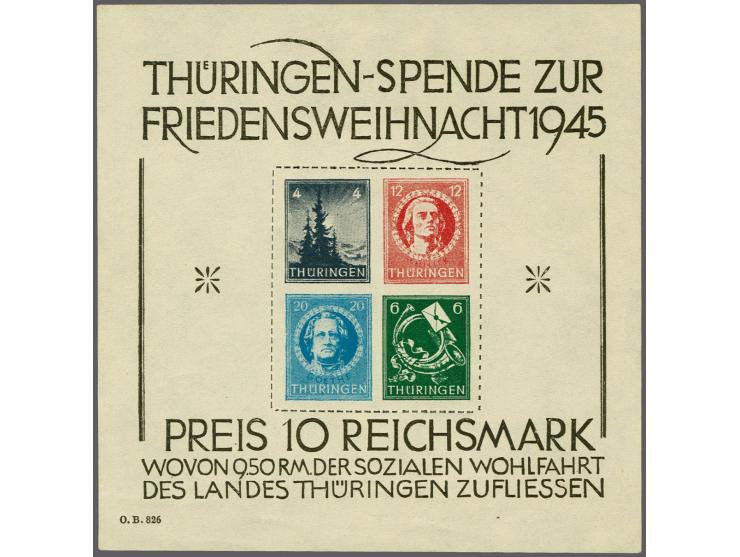 Friedensweihnacht 4 t/m 20 pfennig op wit kartonpapier met certificaat Zierer 1985, cat.w. 2300