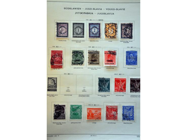 collectie tot ca. 1940 gestempeld w.b. Montenegro en Servië op albumbladen