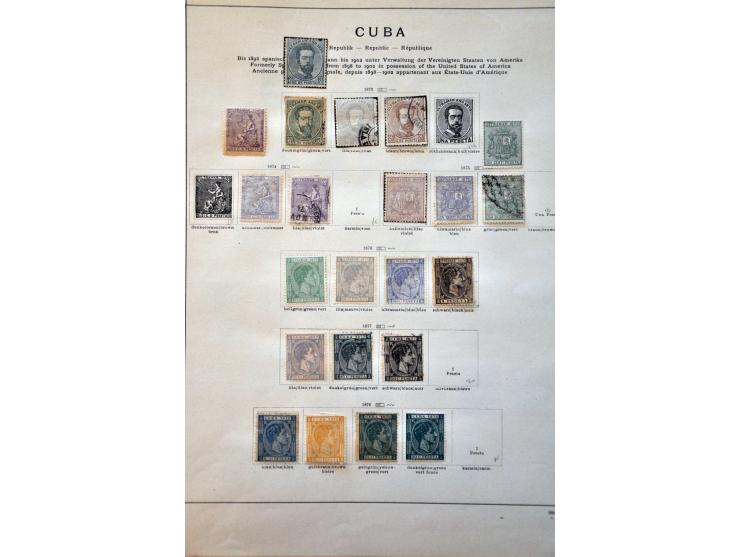 collectie tot ca. 1915 met Spaanse Antillen, Cuba en Puerto Rico op albumbladen