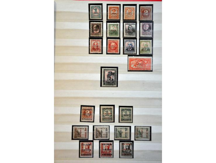 Burgeroorlog, mooie collectie meest ** w.b. beter materiaal en enkele poststukken in 4 insteekboeken