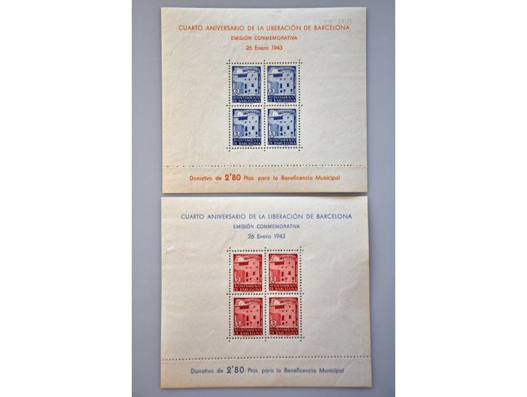 Burgeroorlog, mooie collectie meest ** w.b. beter materiaal en enkele poststukken in 4 insteekboeken