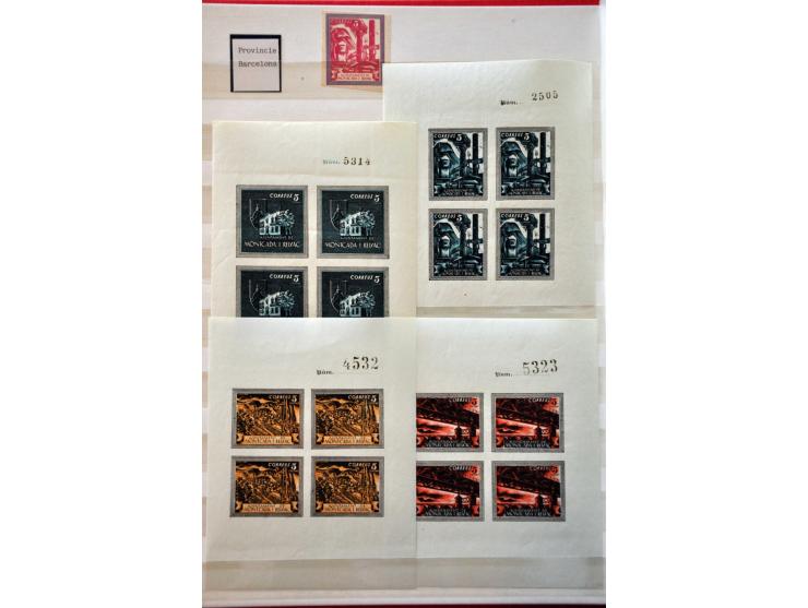 Burgeroorlog, mooie collectie meest ** w.b. beter materiaal en enkele poststukken in 4 insteekboeken