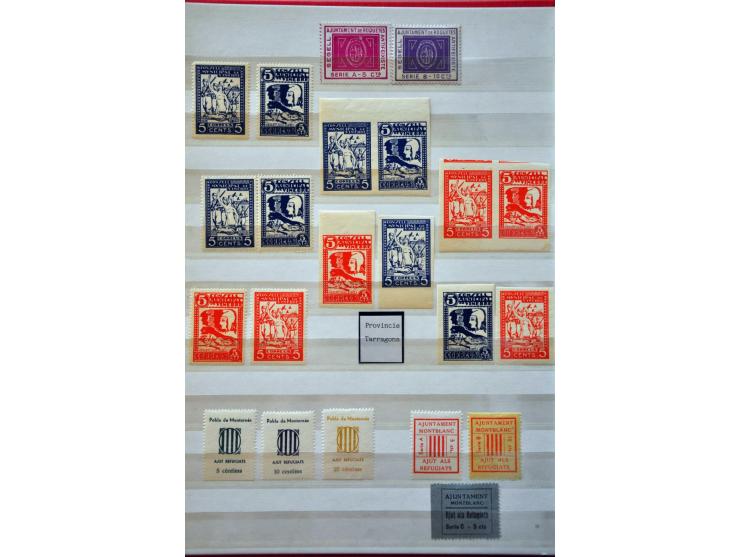 Burgeroorlog, mooie collectie meest ** w.b. beter materiaal en enkele poststukken in 4 insteekboeken