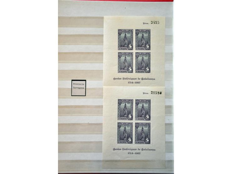 Burgeroorlog, mooie collectie meest ** w.b. beter materiaal en enkele poststukken in 4 insteekboeken