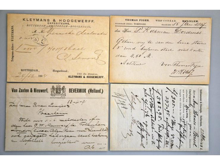 400 postwaardestukken, (on)gebruikt, veel briefkaarten w.b. aangetekend, expresse, particulier, particulier bedrukt (met doub