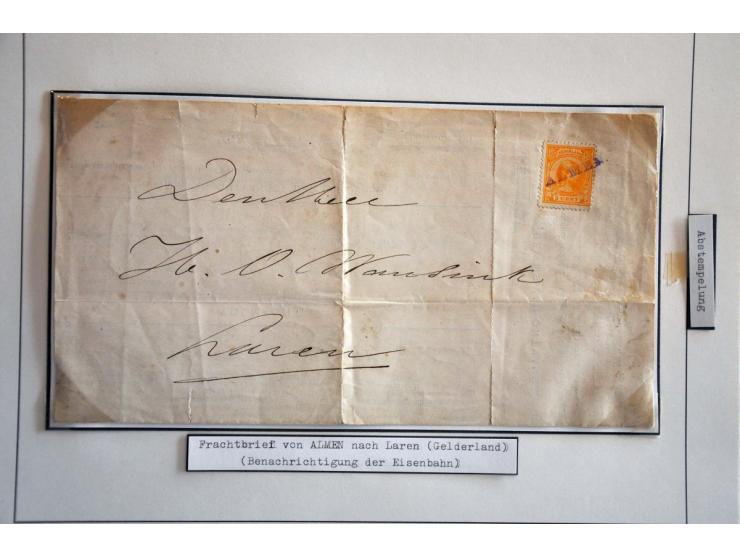 emissie Hangend Haar stempelcollectie met betere ex. en mooie afdrukken w.b. grootrond, dubbelring, halte en langstempels (o.