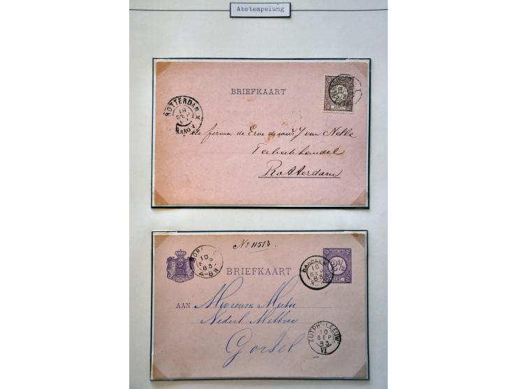 Collectie stempels w.b. puntstempels, klein en grootrond met betere ex. en mooie afdrukken w.b. 29 meest betere post(waarde)s
