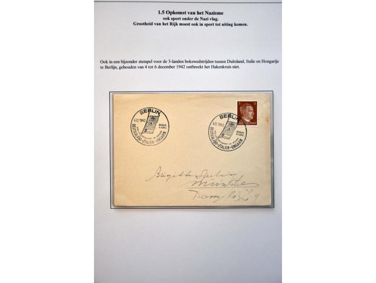 Rise of the Third Reich, collection with minisheets, stamps, booklet Mi. HB32 and covers with a.o. cancellation Leibstandarte