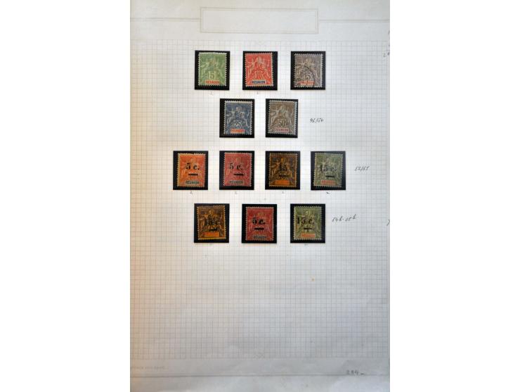 collectie 1885-1947 met betere ex. op albumbladen