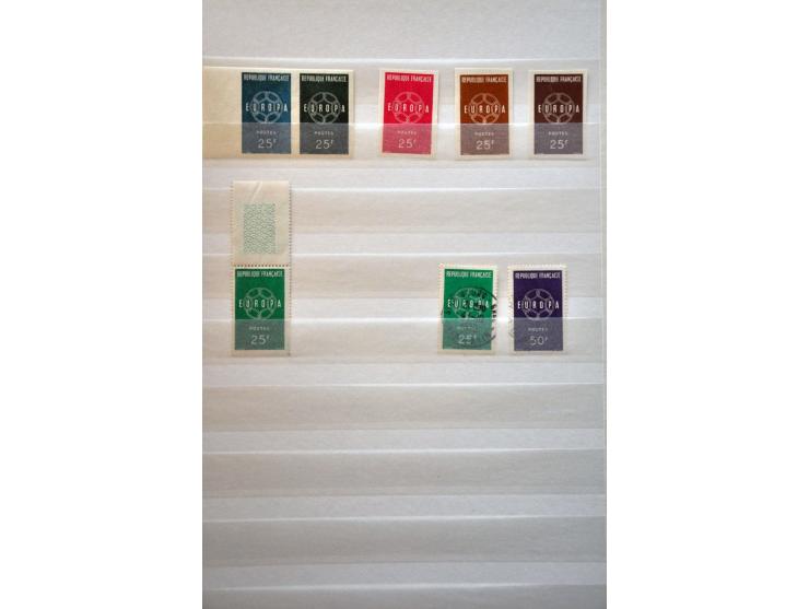 uitgebreide collectie Europa Cept vanaf 1956 meest ** met veel ongetand w.b. blokken van 4 (non dentelée), épreuves, proeven 