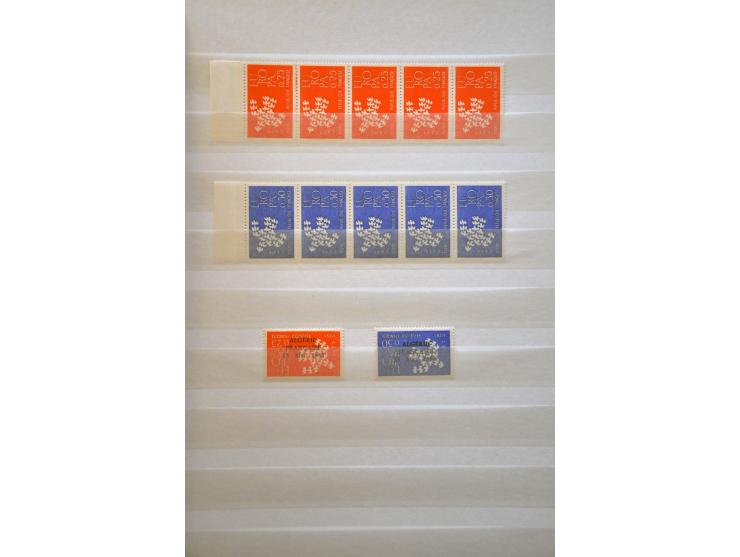 uitgebreide collectie Europa Cept vanaf 1956 meest ** met veel ongetand w.b. blokken van 4 (non dentelée), épreuves, proeven 