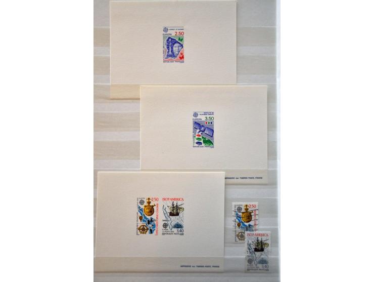 uitgebreide collectie Europa Cept vanaf 1956 meest ** met veel ongetand w.b. blokken van 4 (non dentelée), épreuves, proeven 