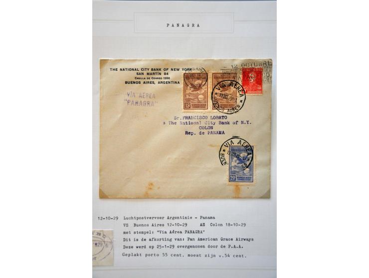 luchtpost collectie poststukken 1921-1931, totaal ca. 58 ex. w.b. Zeppelin, Scadta, Do. X., etc. met veel betere ex., mooi op