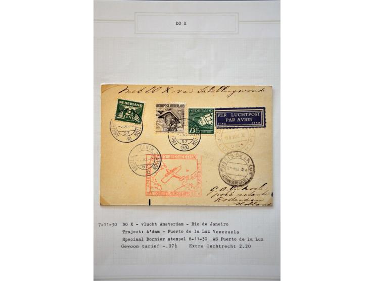 luchtpost collectie poststukken 1921-1931, totaal ca. 58 ex. w.b. Zeppelin, Scadta, Do. X., etc. met veel betere ex., mooi op