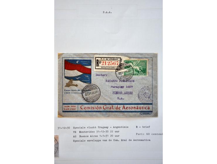 luchtpost collectie poststukken 1921-1931, totaal ca. 58 ex. w.b. Zeppelin, Scadta, Do. X., etc. met veel betere ex., mooi op