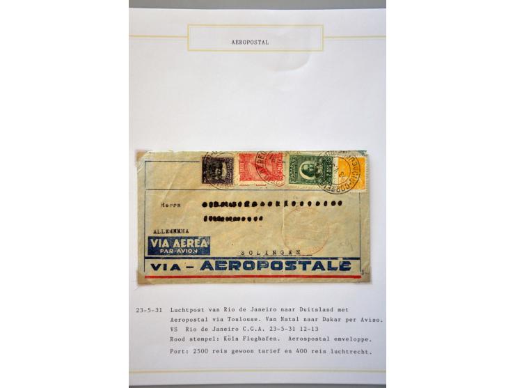 luchtpost collectie poststukken 1921-1931, totaal ca. 58 ex. w.b. Zeppelin, Scadta, Do. X., etc. met veel betere ex., mooi op