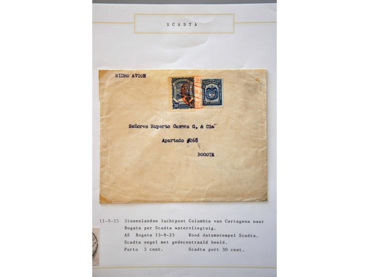 luchtpost collectie poststukken 1921-1931, totaal ca. 58 ex. w.b. Zeppelin, Scadta, Do. X., etc. met veel betere ex., mooi op
