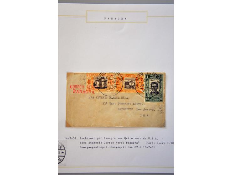 luchtpost collectie poststukken 1921-1931, totaal ca. 58 ex. w.b. Zeppelin, Scadta, Do. X., etc. met veel betere ex., mooi op