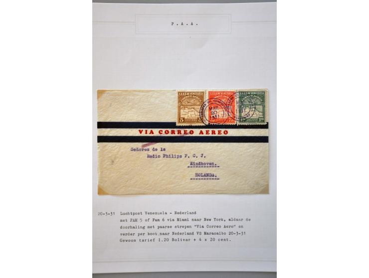luchtpost collectie poststukken 1921-1931, totaal ca. 58 ex. w.b. Zeppelin, Scadta, Do. X., etc. met veel betere ex., mooi op