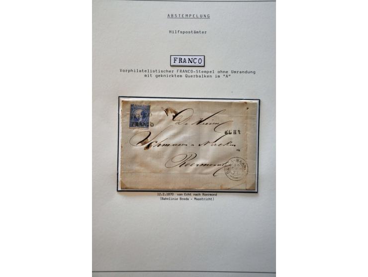 Spoorwegen, collectie van 23 zegels met spoorwegstempels en 24 per trein vervoerde poststukken w.b. betere ex. in over het al