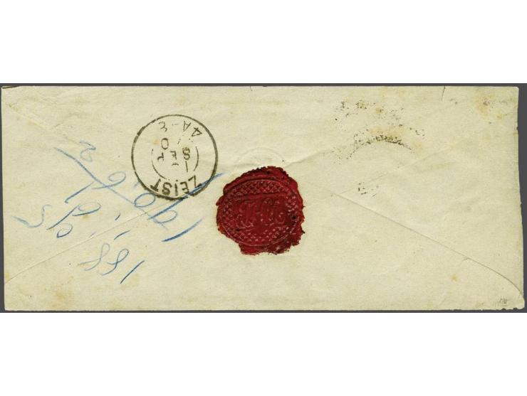 5 cent blauw type II tanding 13½ kleine gaten op envelop met puntstempel 155 en takjestempel Kamp bij de Bildt 18-9-1870 naar