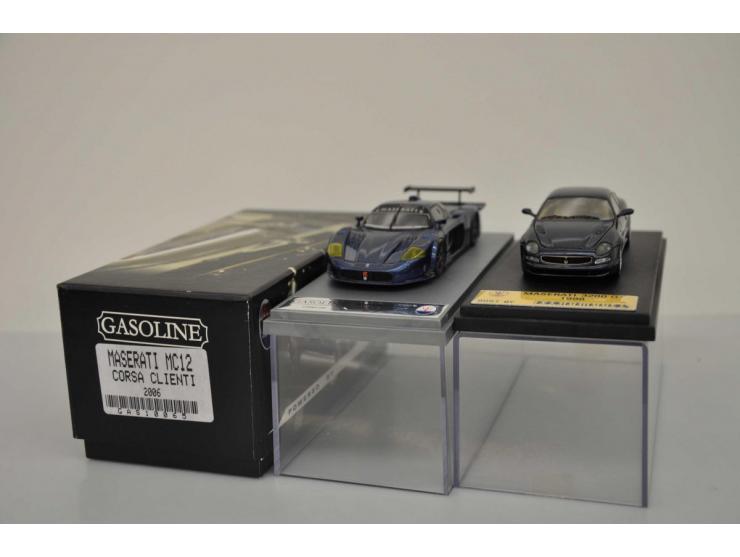 Maserati 3200 GT 1998, Tecnomodel, 1:43, blue, Near Mint (box slightly damaged), Maserati MC12 Corsa Clienti 2006, BBR / Gaso