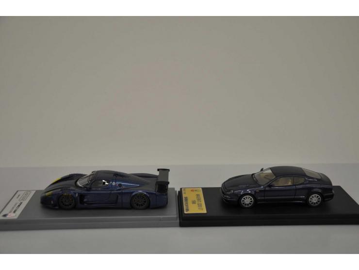 Maserati 3200 GT 1998, Tecnomodel, 1:43, blue, Near Mint (box slightly damaged), Maserati MC12 Corsa Clienti 2006, BBR / Gaso