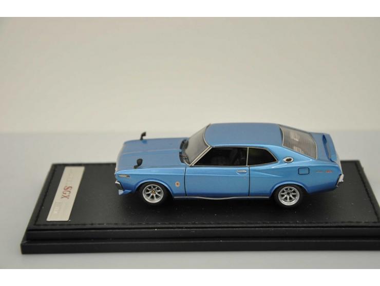 Nissan Datsun Laurel SGX C130, Ignition Model, 1:43, blue, Excellent (left mirror bent, strips left and right bit loose, bit 