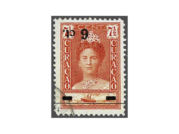 Hulpuitgifte 6 ct. op 7½ ct oranje, pracht ex. met hoekstempeltje, cat.w. 350