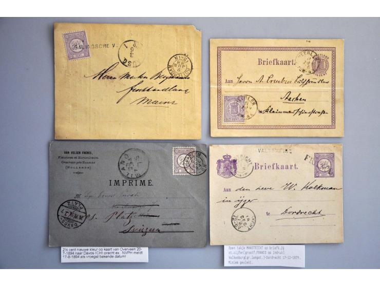 collectie van 39 poststukken w.b. div. emissie 1867 (mengfrankering naar Denemarken 1871, 25 cent donkerviolet naar Genua 187
