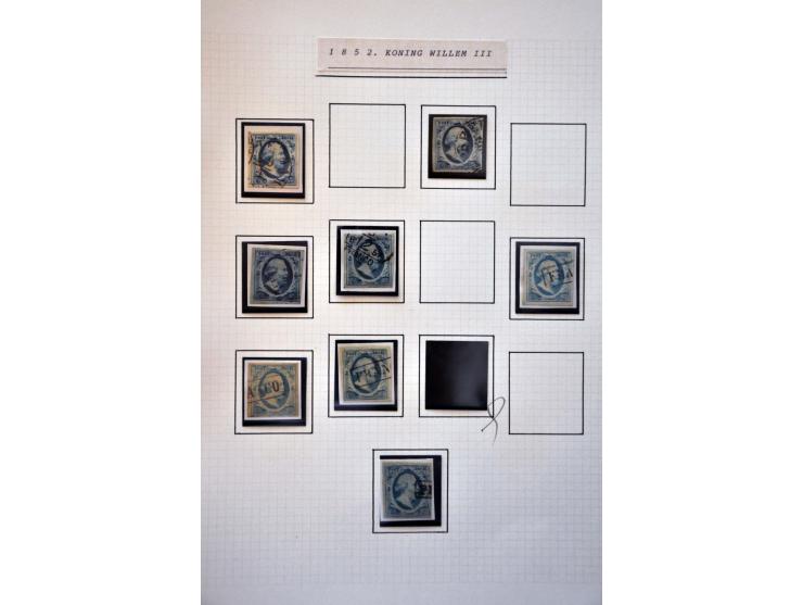 collectie 1852-1930 gestempeld en iets gespecialiseerd w.b. betere ex. o.a. nrs. 6 (4x), 11 (2x), 12 (2x), 29 (3x), 47-49 (3x