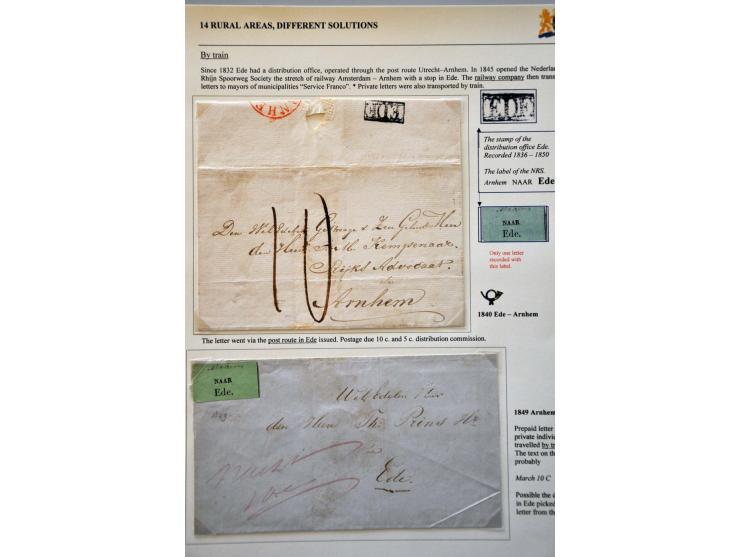 Divers vervoer, 7 poststukken w.b. rood Received & Forwarded/ Gebs Zür Mühlen & Taÿlor/ Ship agents Nieuwe Diep, per trein w.