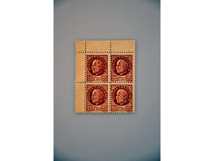 Marshall Petain war forgery in block of 4 and some better sets Alexandrette om stockcards
