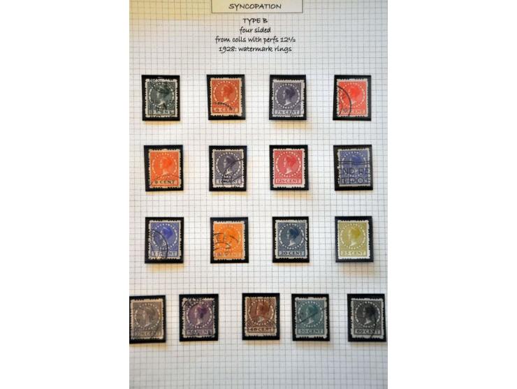collectie roltanding gestempeld w.b. POKO's, op R32 na compleet, tevens 15 poststukken met/zonder roltandingzegels, in ringba