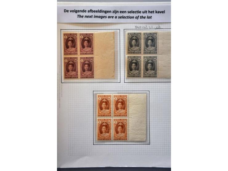 Jubileum 1923 collectie gespecialiseerd op tanding, gestempeld en */** waarbij, blokken van 4 (deels tropisch), specimen,165 