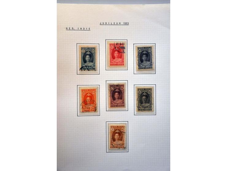 Jubileum 1923 collectie gespecialiseerd op tanding, gestempeld en */** waarbij, blokken van 4 (deels tropisch), specimen,165 
