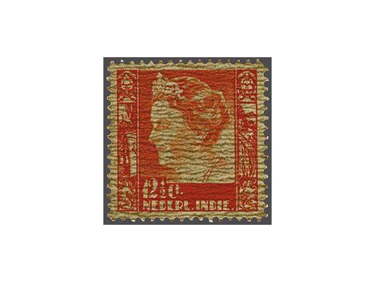 Kreisler 12½ cent oranje op speciaal geprepareerd papier met loslatende kleur met certificaat Vleeming 2019, glanzende lijnen