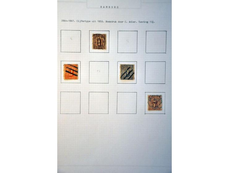 collection mainly used starting 1851 with some better material and covers, nicely arranged in 7 albums