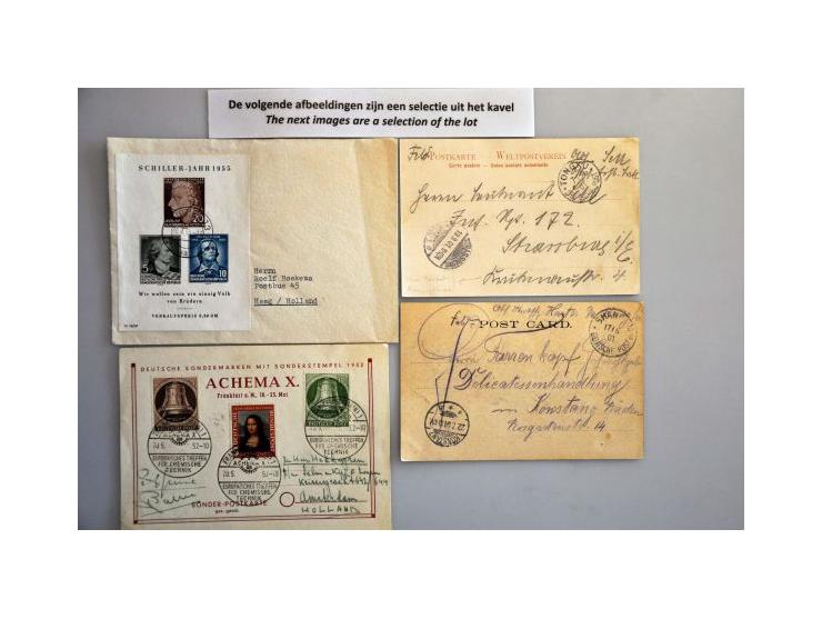 about 160 covers/postal stationery with better material including frankings, Airmail, Boxer Uprising (2 items) etc. in shoe b