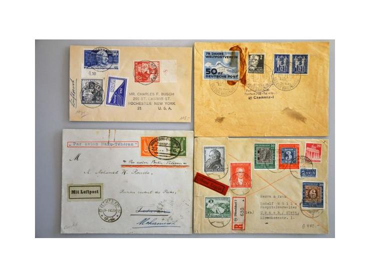about 160 covers/postal stationery with better material including frankings, Airmail, Boxer Uprising (2 items) etc. in shoe b