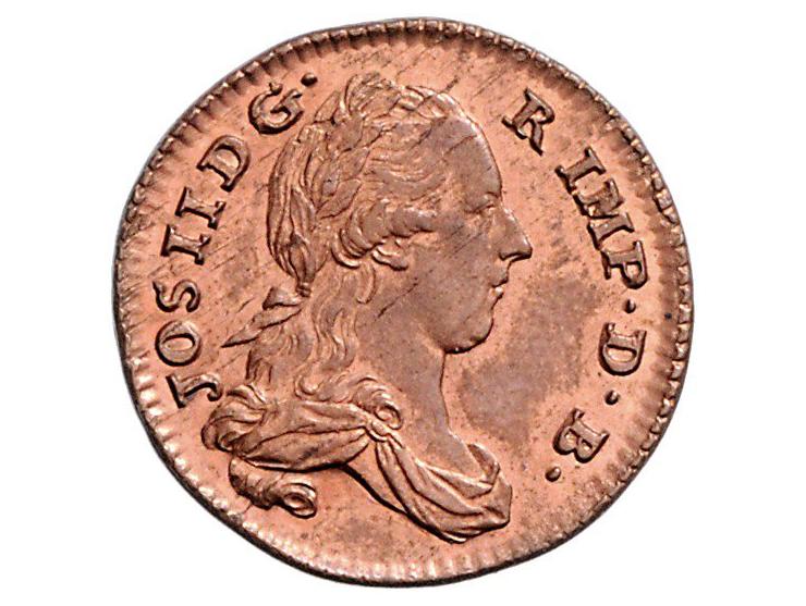 Provinciaal Dubbele 1789 en enkele liard Brussel 1788 Stempels gesneden door Th. van Berckel, AE W. 1153/4 totaal 2 exemplare