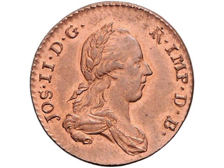 Provinciaal Dubbele 1789 en enkele liard Brussel 1788 Stempels gesneden door Th. van Berckel, AE W. 1153/4 totaal 2 exemplare