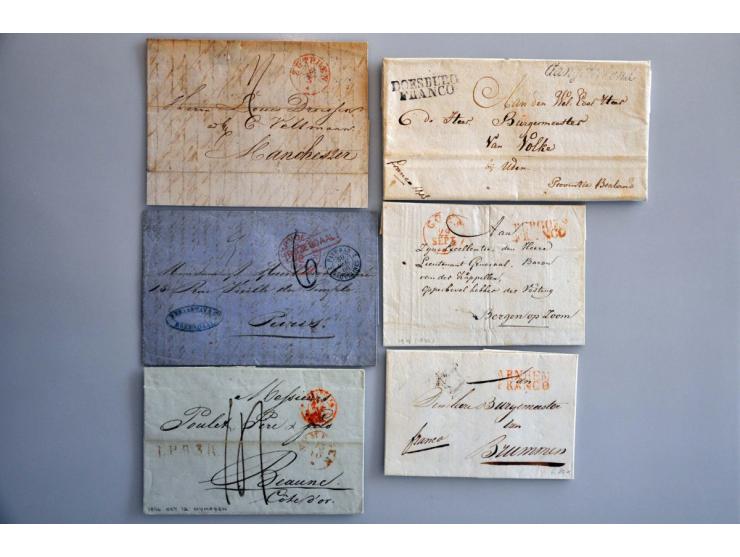 118 EO poststukken vanaf 1682 met veel verschillende stempels, begeleidbrieven etc. veel beter materiaal w.b. bodeteken H op 