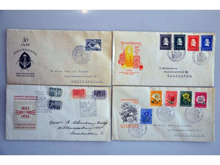 collectie fdc's vanaf E1 met dagtekenstempel t/m 2006 w.b. onbeschreven, E1a met dagtekenstempel naar Zwitserland, nrs. 28, 2