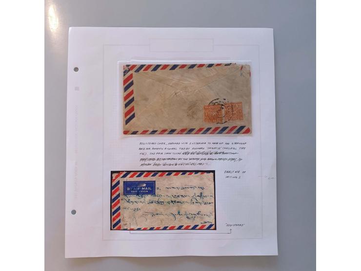 group of 13 covers of the 1933 issue including settings, shades, registered etc. neatly described on album leaves and all wit