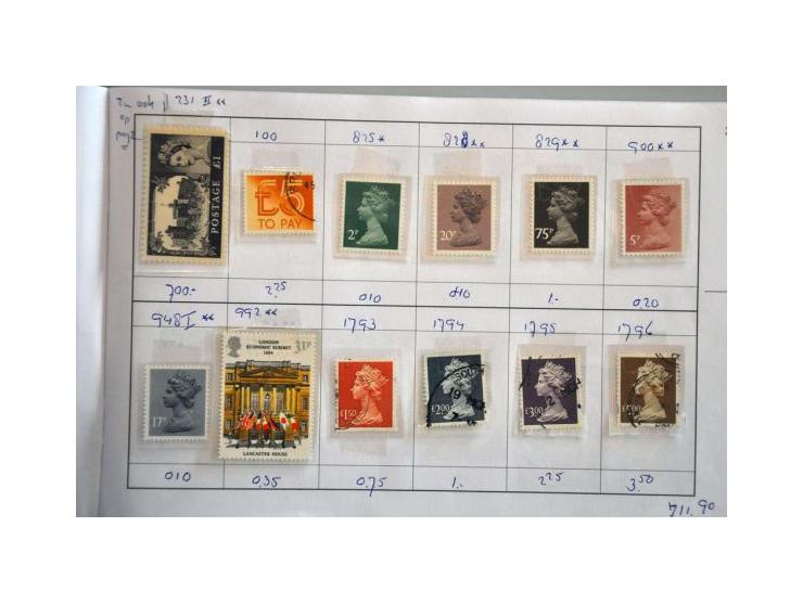 used and */** including better material in mixed quality, booklets, face value, etc. in 15 approval booklets in box