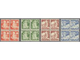 Kind 1½ t/m 12½ cent in blokken van 4, cat.w. 280