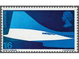 Concorde 1s.6d. with the error silver-grey omitted (Queens head appears blue instead of silver), cat.v. £ 850