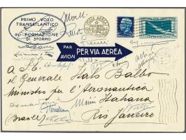 Eskadervlucht van de Italiaanse vliegtuigen 7,70 lire matblauw op envelop van Rome 15-12-1930 naar Rio de Janeiro, gericht aa