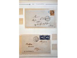 collectie klassieke poststukken alle met diverse soorten stempels Parijs in over het algemeen goede kwaliteit in album